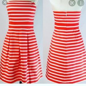 NWT GAP STRIPED RED WHITE CANDY CANE COTTON STRAPLESS MIDI DRESS